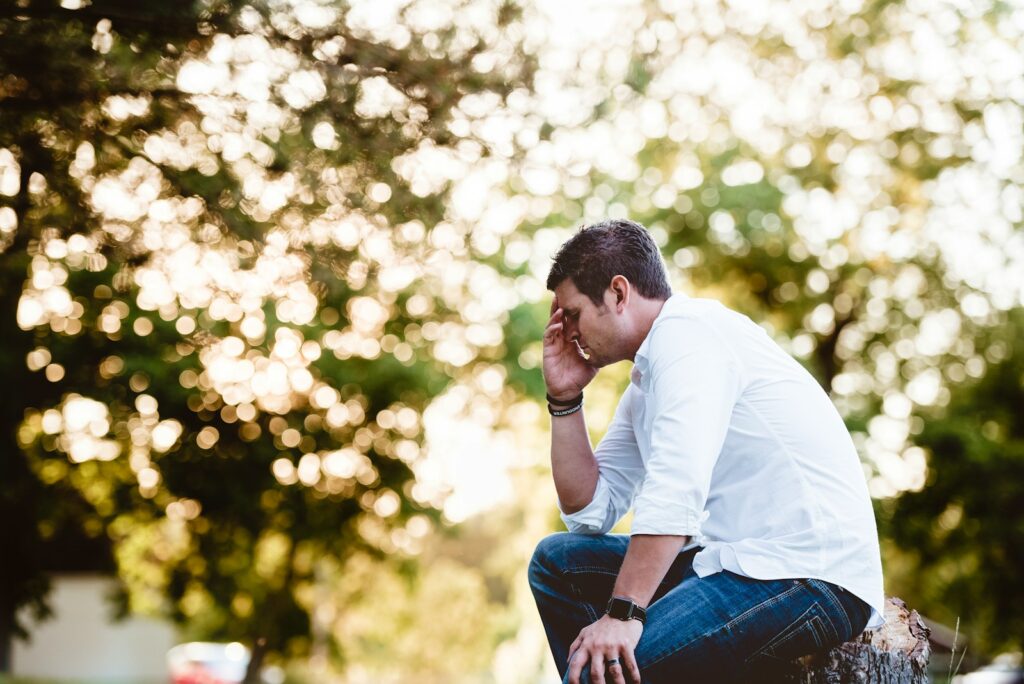 Mand nedtrykt af stress